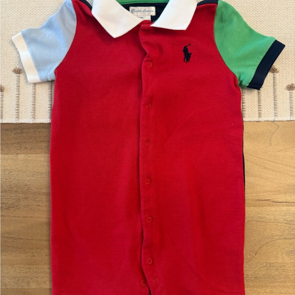 Polo by Ralph Lauren Red and Green Button Down Shirt